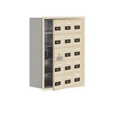 Salsbury Industries 19158-15SRC Recessed Mounted Cell Phone Storage Locker with 15 A Doors (14 usable) in Sandstone - Resettable Combination Locks
