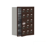 Salsbury Industries 19158-15ZRC Recessed Mounted Cell Phone Storage Locker with 15 A Doors (14 usable) in Bronze - Resettable Combination Locks