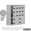19158-16ASC Surface Mounted Cell Phone Storage Locker with 12 A Doors (11 usable) 4 B Doors in Aluminum - Resettable Combination Locks