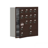 Salsbury Industries 19158-16ZRC Recessed Mounted Cell Phone Storage Locker with 12 A Doors (11 usable) 4 B Doors in Bronze - Resettable Combination Locks