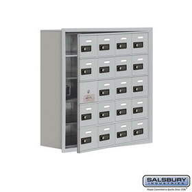 Salsbury Industries Recessed Mounted Cell Phone Storage Locker with 20 A Doors (19 usable) - Resettable Combination Locks