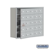 Salsbury Industries Recessed Mounted Cell Phone Storage Locker with 25 A Doors (24 usable) - Keyed Locks
