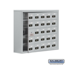 Salsbury Industries Surface Mounted Cell Phone Storage Locker with 25 A Doors (24 usable) - Resettable Combination Locks