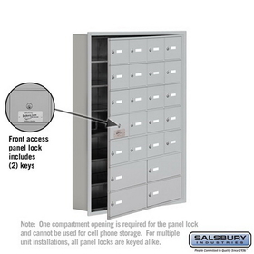 Salsbury Industries 19175-24ARK Cell Phone Storage Locker-7 Door High Unit(5 Inch Deep Compartments)-20 A Doors(19 usable)and 4 B Doors-Aluminum-Recessed Mounted-Master Keyed Locks
