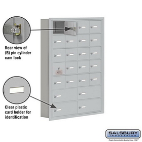 Salsbury Industries 19175-24ARK Cell Phone Storage Locker-7 Door High Unit(5 Inch Deep Compartments)-20 A Doors(19 usable)and 4 B Doors-Aluminum-Recessed Mounted-Master Keyed Locks