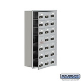 Salsbury Industries Recessed Mounted Cell Phone Storage Locker with 21 A Doors (20 usable) - Resettable Combination Locks