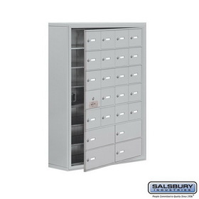 Salsbury Industries Surface Mounted Cell Phone Storage Locker with 20 A Doors (19 usable) 4 B Doors - Keyed Locks