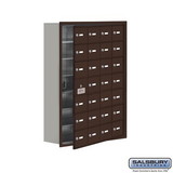 Salsbury Industries Cell Phone Storage Locker - 7 Door High Unit (8 Inch Deep Compartments) - 28 A Doors (27 usable) - Bronze - Recessed Mounted - Master Keyed Locks