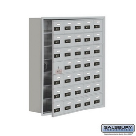 Salsbury Industries Recessed Mounted Cell Phone Storage Locker with 35 A Doors (34 usable) - Resettable Combination Locks