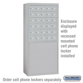 Salsbury Industries 19965ALM Free-Standing Enclosure for #19065-30, #19068-30, #19165-30 and #19168-30 - Recessed Mounted Cell Phone Lockers - Aluminum