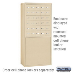 Salsbury Industries 19965SAN Free-Standing Enclosure for #19065-30, #19068-30, #19165-30 and #19168-30 - Recessed Mounted Cell Phone Lockers - Sandstone