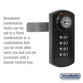 Salsbury Industries Resettable Combination Lock - for 22295 Designer Wood Locker Door