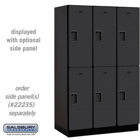Salsbury Industries 15" Wide Double Tier Designer Wood Locker - 3 Wide - 6 Feet High - 21 Inches Deep