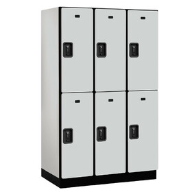 Salsbury 15" Wide Double Tier Designer Wood Locker - 3 Wide - 6 Feet High - 21 Inches Deep - Resettable Combination Locks