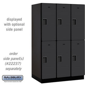 Salsbury Industries 15" Wide Double Tier Designer Wood Locker - 3 Wide - 6 Feet High - 24 Inches Deep