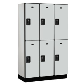 Salsbury 15" Wide Double Tier Designer Wood Locker - 3 Wide - 6 Feet High - 18 Inches Deep - Resettable Combination Locks