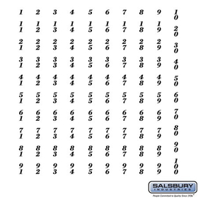 Salsbury Industries Numbers - Self Adhesive Sheet of (100) for Aluminum Mailboxes