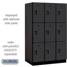 Salsbury Industries 15" Wide Triple Tier Designer Wood Locker - 3 Wide - 6 Feet High - 24 Inches Deep