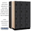 Salsbury Industries 24368BLK 15" Wide Four Tier Designer Wood Locker - 3 Wide - 6 Feet High - 18 Inches Deep - Black