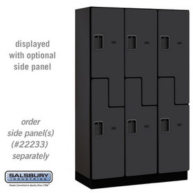 Salsbury Industries 15" Wide Double Tier 'S' Style Designer Wood Locker - 3 Wide - 6 Feet High - 18 Inches Deep