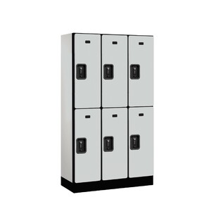 Salsbury 12" Wide Double Tier Designer Wood Locker - 3 Wide - 5 Feet High - 15 Inches Deep - Resettable Combination Locks