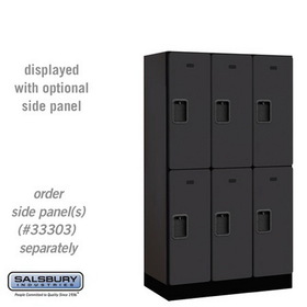 Salsbury Industries 12" Wide Double Tier Designer Wood Locker - 3 Wide - 5 Feet High - 18 Inches Deep