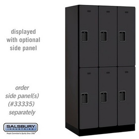 Salsbury Industries 12" Wide Double Tier Designer Wood Locker - 3 Wide - 6 Feet High - 21 Inches Deep