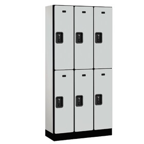 Salsbury 12" Wide Double Tier Designer Wood Locker - 3 Wide - 6 Feet High - 15 Inches Deep - Resettable Combination Locks