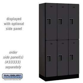 Salsbury Industries 12" Wide Double Tier Designer Wood Locker - 3 Wide - 6 Feet High - 18 Inches Deep