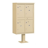 Salsbury Industries Outdoor Parcel Locker (Includes Pedestal) - 4 Compartments - USPS Access
