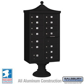 Salsbury Industries Regency Decorative Cluster Box Unit with 13 Doors and 1 Parcel Locker with USPS Access - Type IV