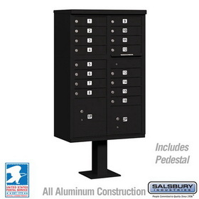 Salsbury Industries Cluster Box Unit with 16 Doors and 2 Parcel Lockers with USPS Access - Type III