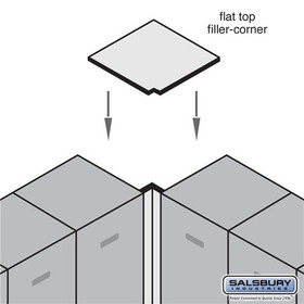 Salsbury Industries Flat Top Filler - Corner - for 18 Inch Deep Designer Wood Locker