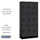 Salsbury Industries 33365BLK 12" Wide Triple Tier Designer Wood Locker - 3 Wide - 6 Feet High - 15 Inches Deep - Black