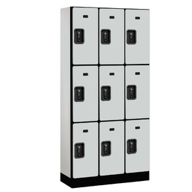 Salsbury 12" Wide Triple Tier Designer Wood Locker - 3 Wide - 6 Feet High - 15 Inches Deep - Resettable Combination Locks