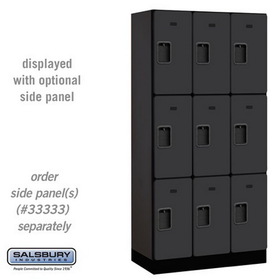 Salsbury Industries 12" Wide Triple Tier Designer Wood Locker - 3 Wide - 6 Feet High - 18 Inches Deep
