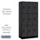 Salsbury Industries 33368BLK 12" Wide Triple Tier Designer Wood Locker - 3 Wide - 6 Feet High - 18 Inches Deep - Black