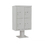 Salsbury Industries 3412D-4PGRY Pedestal Mounted 4C Horizontal Mailbox Unit - 12 Door High Unit (59 3/4 Inches) - Double Column - Stand-Alone Parcel Locker - 4 PL6's - Gray