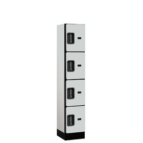 Salsbury 12" Wide Four Tier Designer Wood Locker - 1 Wide - 5 Feet High - 15 Inches Deep - Electronic Locks