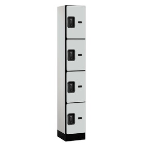 Salsbury 12" Wide Four Tier Designer Wood Locker - 1 Wide - 6 Feet High - 15 Inches Deep - Resettable Combination Locks