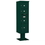 Salsbury Industries 3416S-03GRN Pedestal Mounted 4C Horizontal Mailbox Unit - Maximum Height (72 Inches) - Single Column - 3 MB3 Doors / 1 PL4.5 - Green
