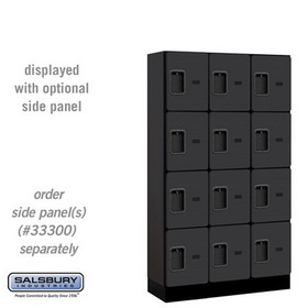 Salsbury Industries 12" Wide Four Tier Designer Wood Locker - 3 Wide - 5 Feet High - 15 Inches Deep