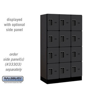 Salsbury Industries 12" Wide Four Tier Designer Wood Locker - 3 Wide - 5 Feet High - 18 Inches Deep