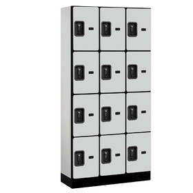 Salsbury 12" Wide Four Tier Designer Wood Locker - 3 Wide - 6 Feet High - 15 Inches Deep - Resettable Combination Locks