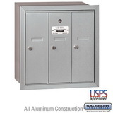 Salsbury Industries Vertical Mailbox - 3 Doors - Recessed Mounted - USPS Access