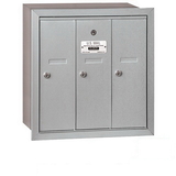 Salsbury Industries 3503ARU Vertical Mailbox - 3 Doors - Aluminum - Recessed Mounted - USPS Access