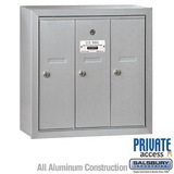 Salsbury Industries Vertical Mailbox (Includes Master Commercial Lock) - 3 Doors - Surface Mounted - Private Access