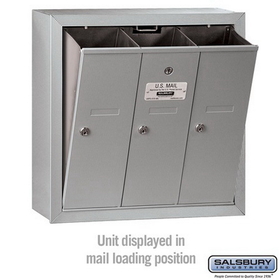 Salsbury Industries 3503ASP Vertical Mailbox (Includes Master Commercial Lock) - 3 Doors - Aluminum - Surface Mounted - Private Access