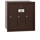 Salsbury Industries 3503ZRP Vertical Mailbox (Includes Master Commercial Lock) - 3 Doors - Bronze - Recessed Mounted - Private Access