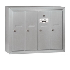Salsbury Industries Vertical Mailbox - 4 Doors - Surface Mounted - USPS Access